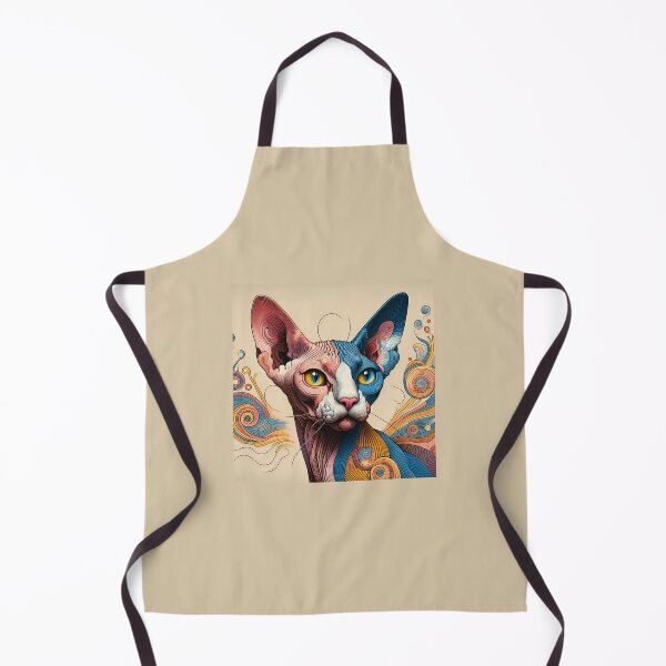 Item preview, Sphynx Serenity: De Kooning-Inspired Abstract Cat Art designed and sold by BastKittyStore.