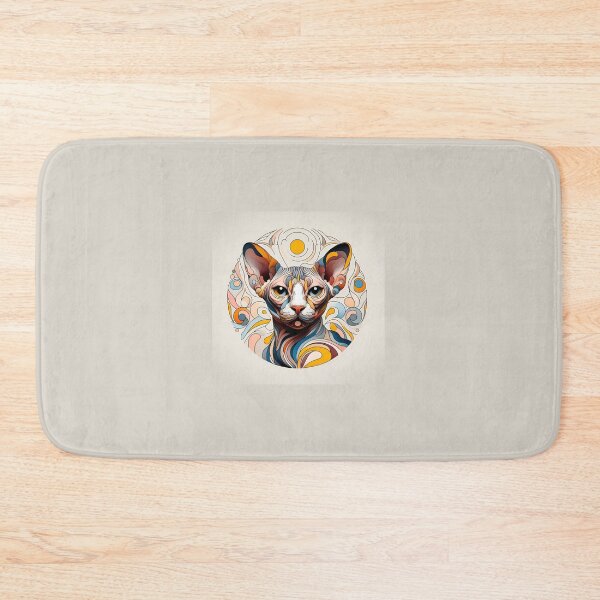 Item preview, Abstract Feline Elegance: De Kooning Inspired Sphynx Art designed and sold by BastKittyStore.