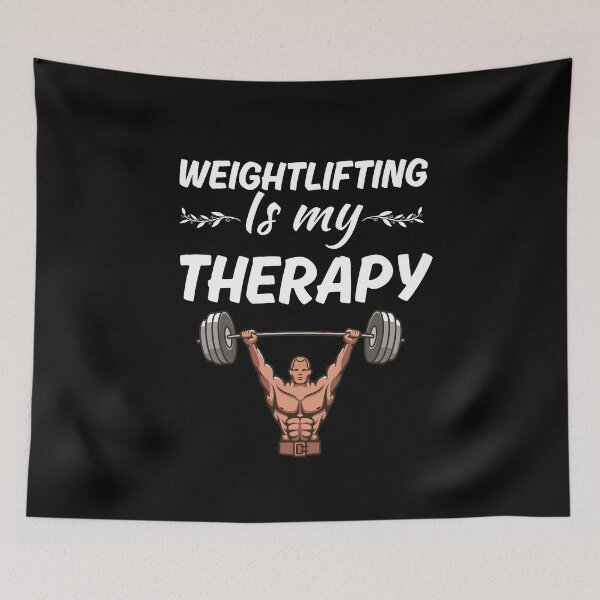 Item preview, Weightlifting is my therapy, funny weightlifter, weightlifting sport lover or fan saying quote designed and sold by NBSStore.