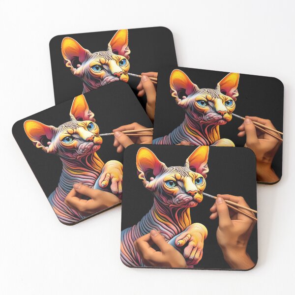 Item preview, Elegant Sphynx Tributes by De Kooning Influence designed and sold by BastKittyStore.