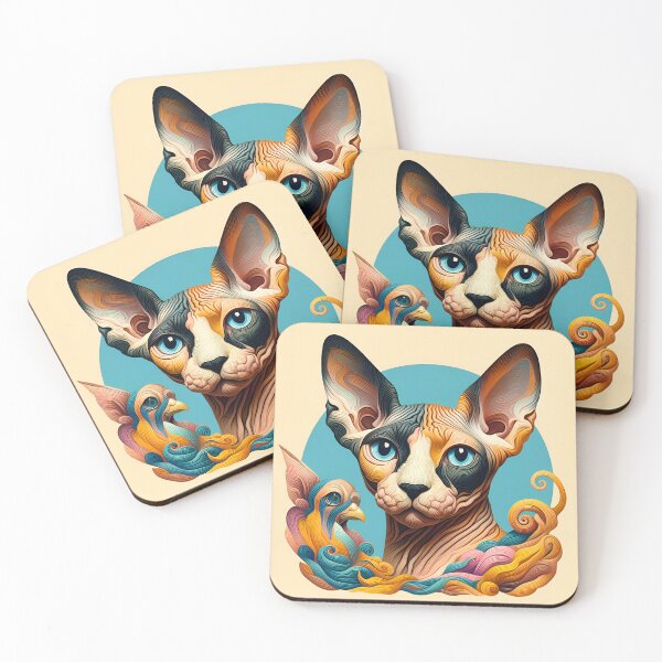 Item preview, Abstract Sphynx Portraits Inspired by Willem de Kooning designed and sold by BastKittyStore.