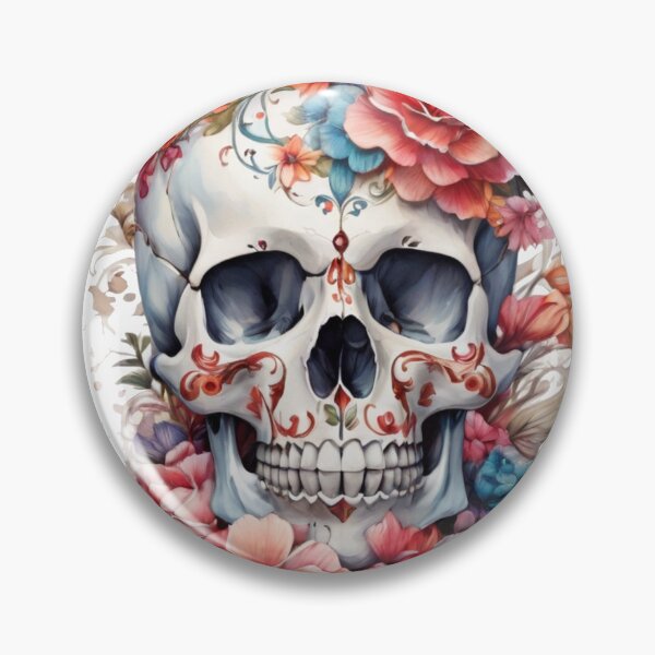 Item preview, skull and flowers designed and sold by Majkel & Majkel.