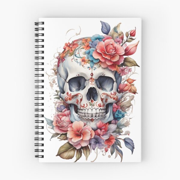 Item preview, skull and flowers designed and sold by Majkel & Majkel.
