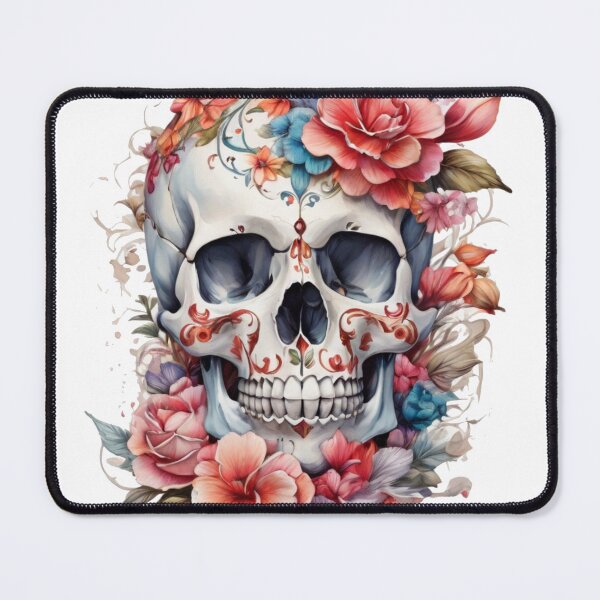 Item preview, skull and flowers designed and sold by Majkel & Majkel.