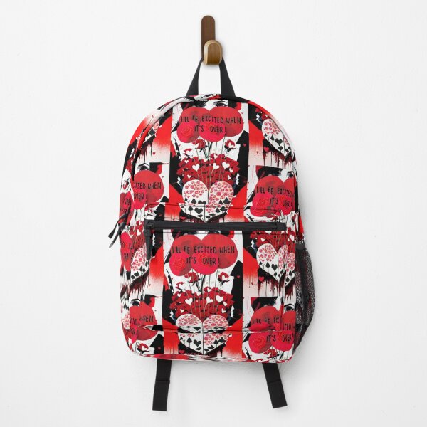 Item preview, I'll be excited when it's over! Woman's gaze hidden behind roses and hearts in red, white and black designed and sold by Creativesphotos.