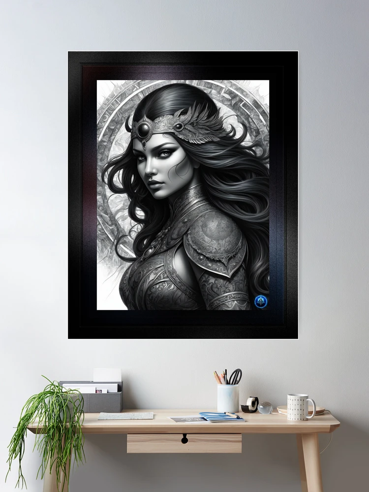 The Warrior Princess Alani AI Concept Art by Xzendor7 - A Stunning Native Beauty 2 The Warrior Princess Alani Beautiful AI Concept Art Portrait by Xzendor7 Room Decor Poster Art Print
