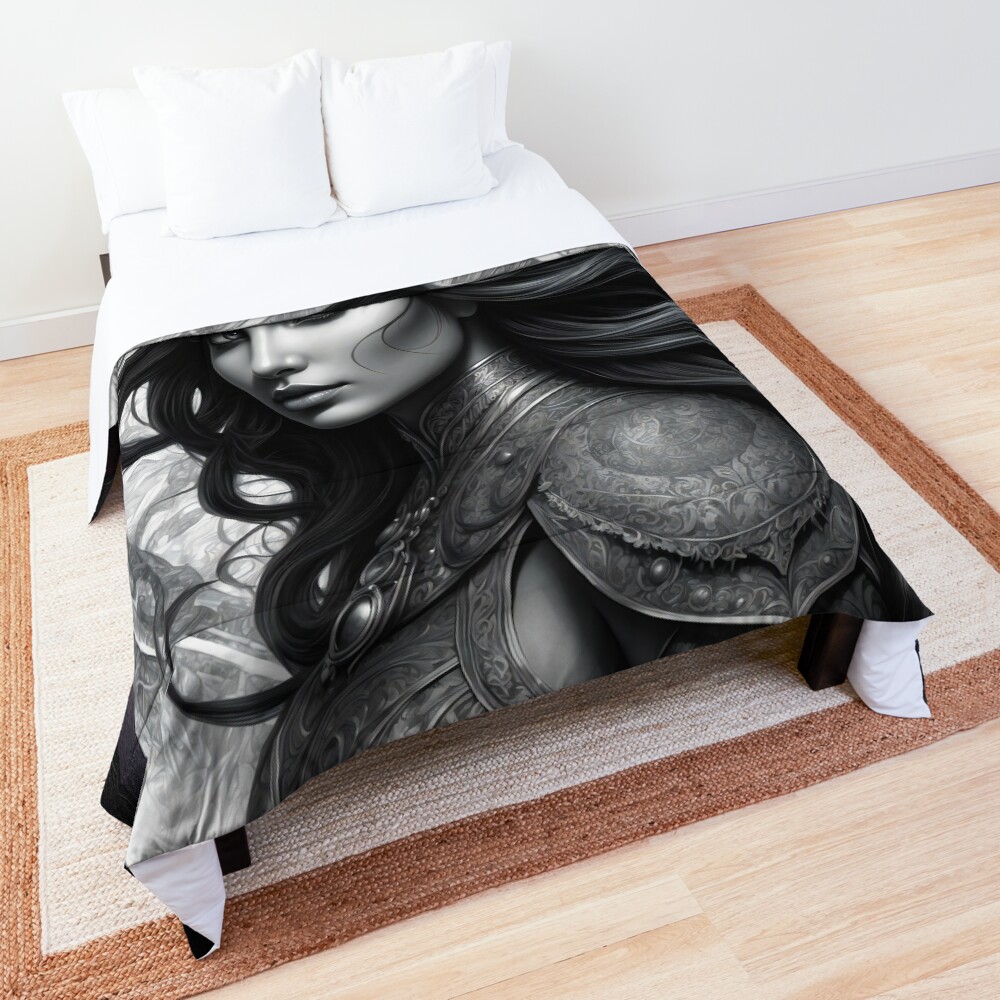 The Warrior Princess Alani AI Concept Art by Xzendor7 - A Stunning Native Beauty 3 The Warrior Princess Alani Beautiful AI Concept Art Portrait by Xzendor7 Decorative Comforter Art Print