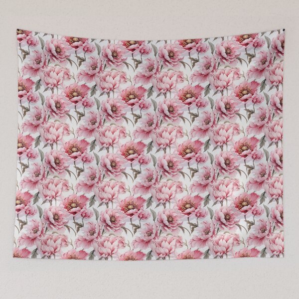 Item preview, Peony Tile 14: Ruffled Symphony in Blush and Blossom, Rose-Kissed Dreams on Leafy Thrones designed and sold by TheBrainArt.
