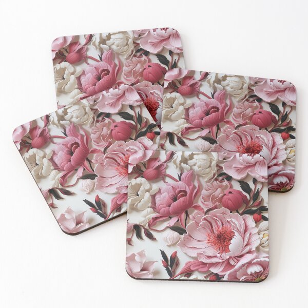 Item preview, Peony Tile 15: Ruffled Symphony in Blush and Blossom, Rose-Kissed Dreams on Leafy Thrones designed and sold by TheBrainArt.