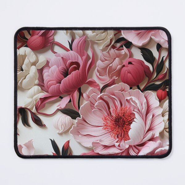 Item preview, Peony Tile 15: Ruffled Symphony in Blush and Blossom, Rose-Kissed Dreams on Leafy Thrones designed and sold by TheBrainArt.