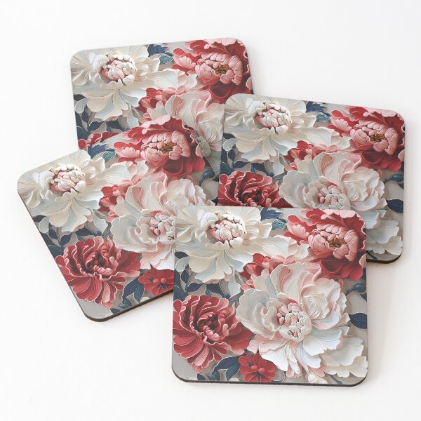 Item preview, Peony Tile 16: Ruffled Symphony in Blush and Blossom, Rose-Kissed Dreams on Leafy Thrones designed and sold by TheBrainArt.