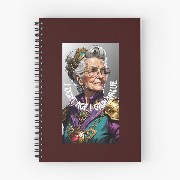 Item preview, I don't age,I gain value! face of elderly woman in glasses wearing crown and jewelry designed and sold by Creativesphotos.
