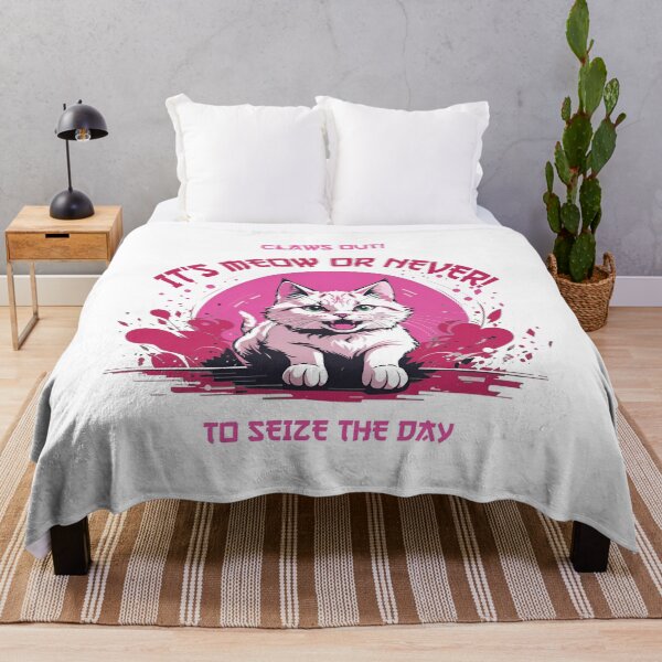 Item preview, Claws out! it's Meow or Never to seize the day | funny cat | cat puns designed and sold by AntibodyDP7.