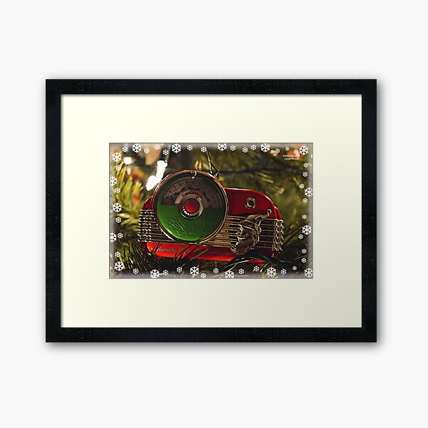 Santa Radio Framed Art Print