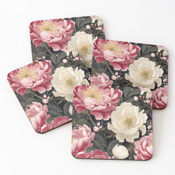 Item preview, Peony Tile 19: Ruffled Symphony in Blush and Blossom, Rose-Kissed Dreams on Leafy Thrones designed and sold by TheBrainArt.