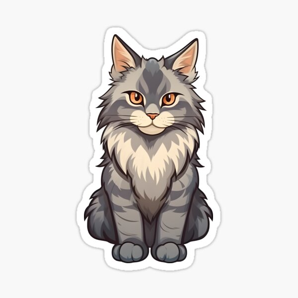 Item preview, Gray Maine Coon cat designed and sold by Elodiesl.