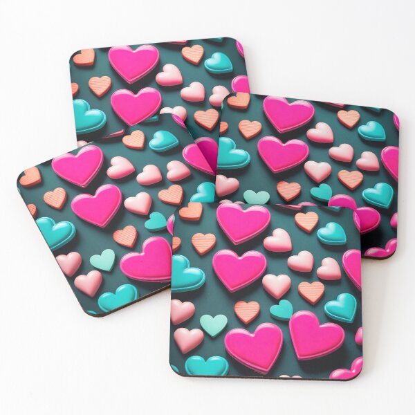 Item preview, 3D Little Love Hearts 80s Retro Chic Amor designed and sold by Kayley  |  QuintaDaColherArtes.