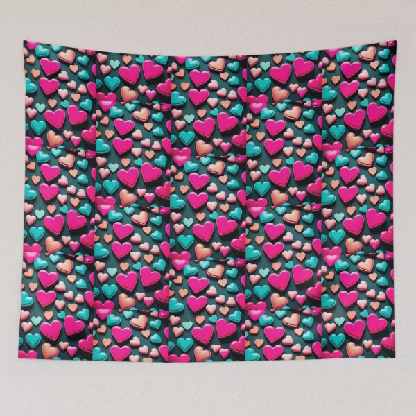 Item preview, 3D Little Love Hearts 80s Retro Chic Amor designed and sold by Kayley  |  QuintaDaColherArtes.