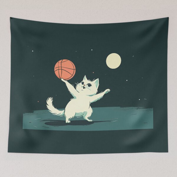 Item preview, Cute Kitten Plays Basketball designed and sold by randrdesign.