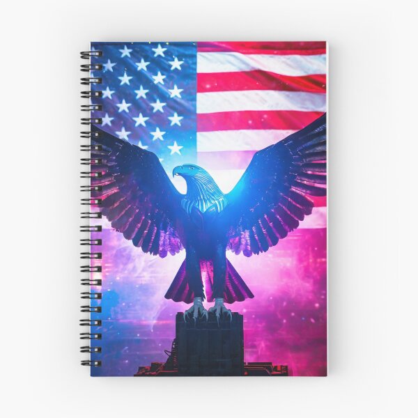 Item preview, Eagle with outstretched wings against the backdrop of the USA flag designed and sold by SebSun.