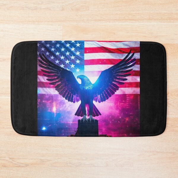 Item preview, Eagle with outstretched wings against the backdrop of the USA flag designed and sold by SebSun.