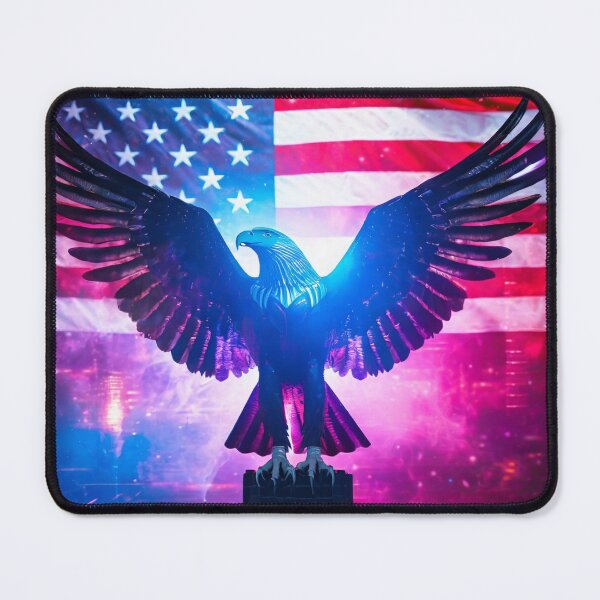 Item preview, Eagle with outstretched wings against the backdrop of the USA flag designed and sold by SebSun.