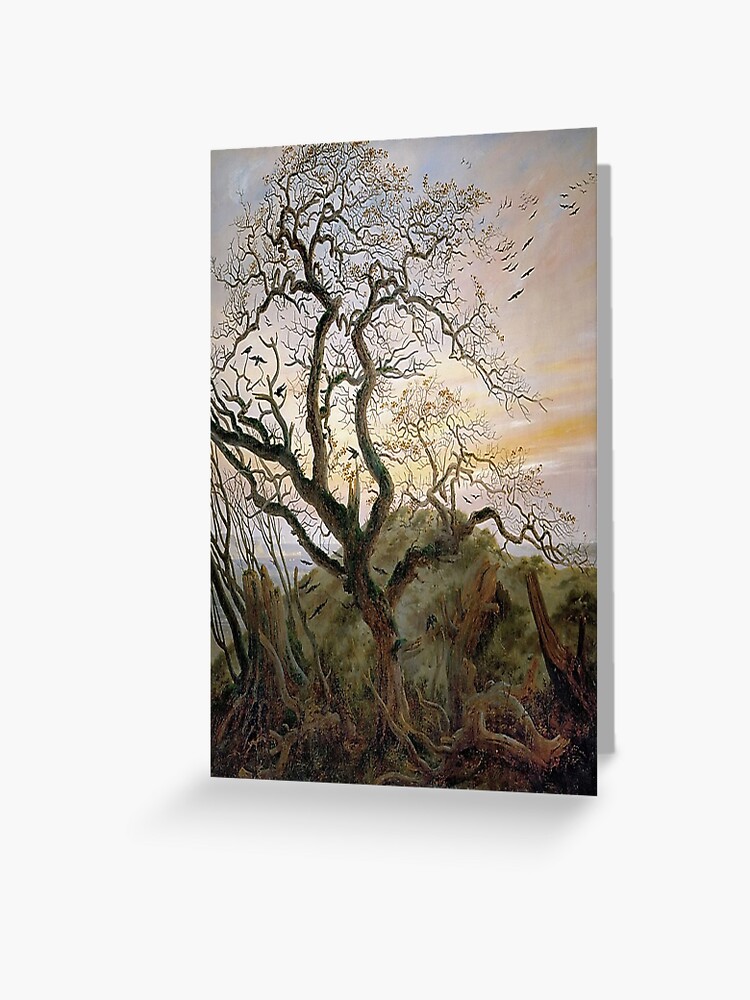 Thumbnail 1 of 2, Greeting Card, The Tree of Crows - 1822 - Caspar David Friedrich designed and sold by THASSON.
