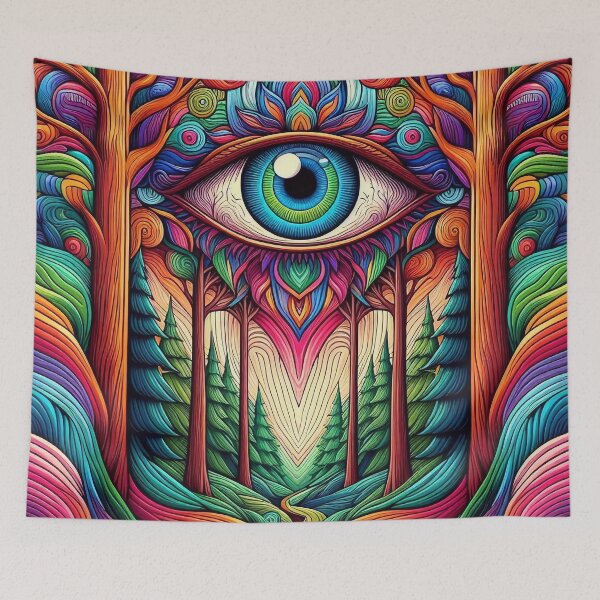 Item preview, Psychedelic Vision: Enchanted Forest with Watchful Eye designed and sold by WhimsyRealm.