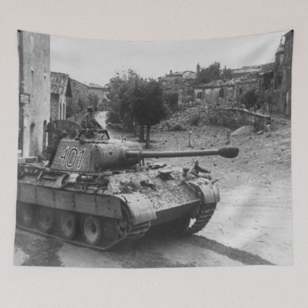 Item preview, WW2 - Panzerkampfwagen V Panther Tank - Italy - Summer 1944 - Black and White Photographic Print designed and sold by TheHappyK.