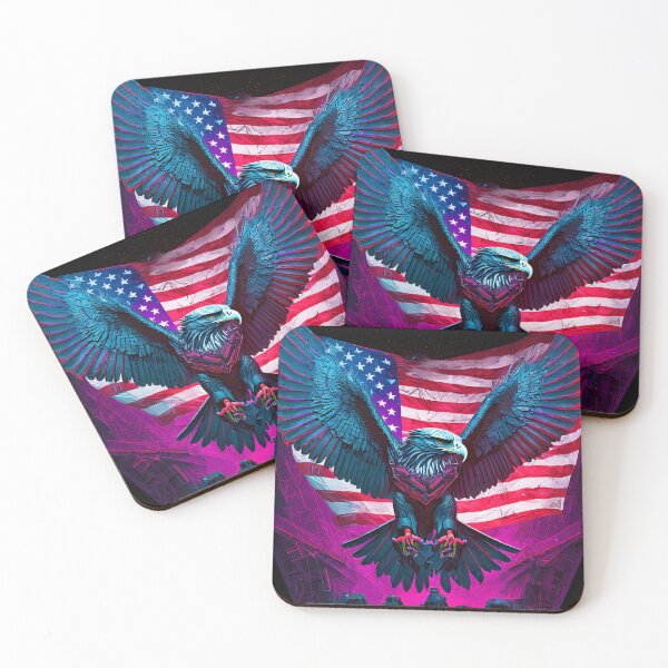 Item preview, Eagle with outstretched wings against the backdrop of the USA flag designed and sold by SebSun.