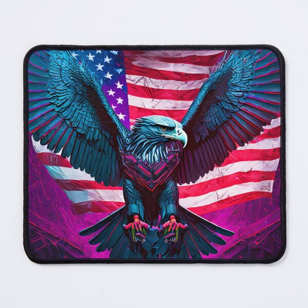 Item preview, Eagle with outstretched wings against the backdrop of the USA flag designed and sold by SebSun.
