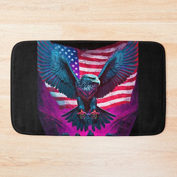Item preview, Eagle with outstretched wings against the backdrop of the USA flag designed and sold by SebSun.
