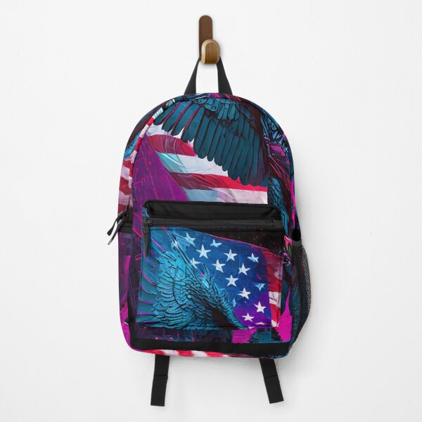 Item preview, Eagle with outstretched wings against the backdrop of the USA flag designed and sold by SebSun.