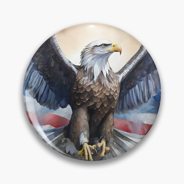 Item preview, Eagle with outstretched wings against the backdrop of the USA flag designed and sold by SebSun.