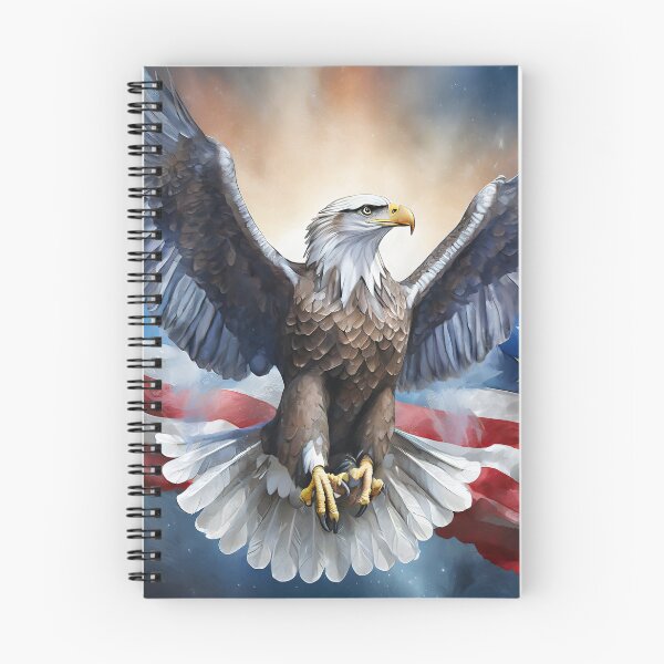 Item preview, Eagle with outstretched wings against the backdrop of the USA flag designed and sold by SebSun.