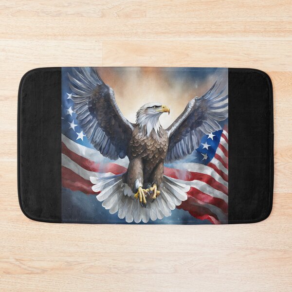 Item preview, Eagle with outstretched wings against the backdrop of the USA flag designed and sold by SebSun.