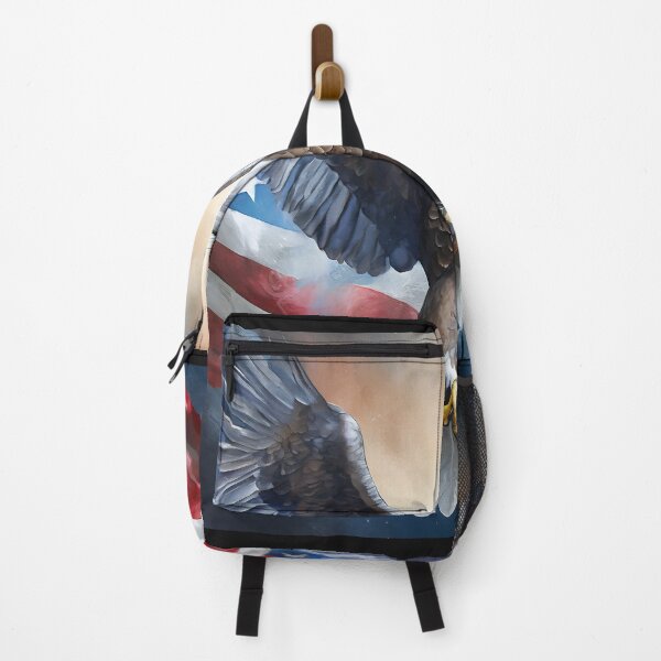 Item preview, Eagle with outstretched wings against the backdrop of the USA flag designed and sold by SebSun.