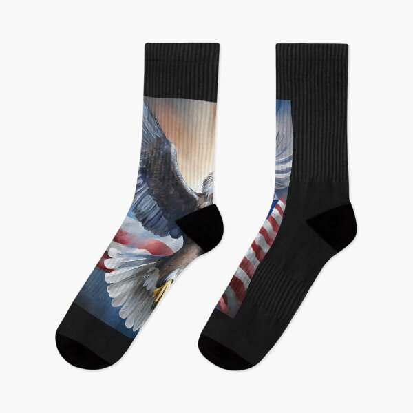 Item preview, Eagle with outstretched wings against the backdrop of the USA flag designed and sold by SebSun.