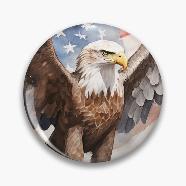 Item preview, Eagle with outstretched wings against the backdrop of the USA flag designed and sold by SebSun.
