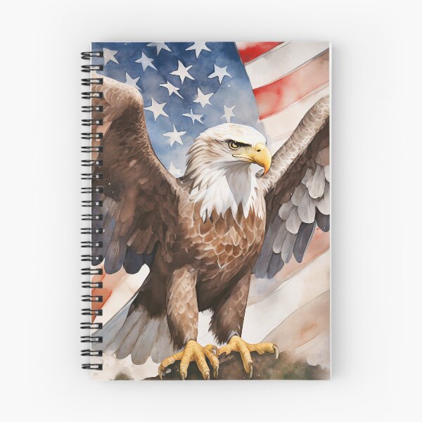 Item preview, Eagle with outstretched wings against the backdrop of the USA flag designed and sold by SebSun.