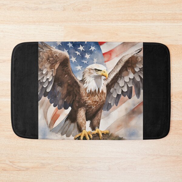 Item preview, Eagle with outstretched wings against the backdrop of the USA flag designed and sold by SebSun.