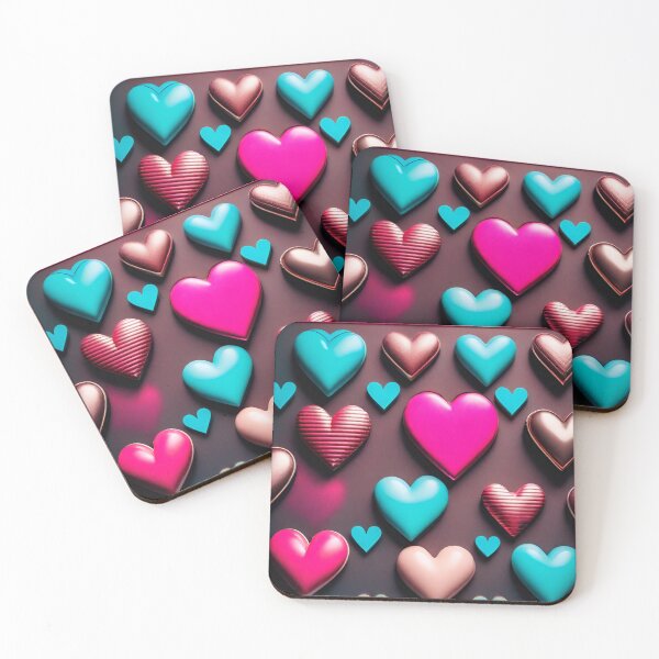 Item preview, 3D Little Love Hearts 80s Retro Chic Amor designed and sold by Kayley  |  QuintaDaColherArtes.