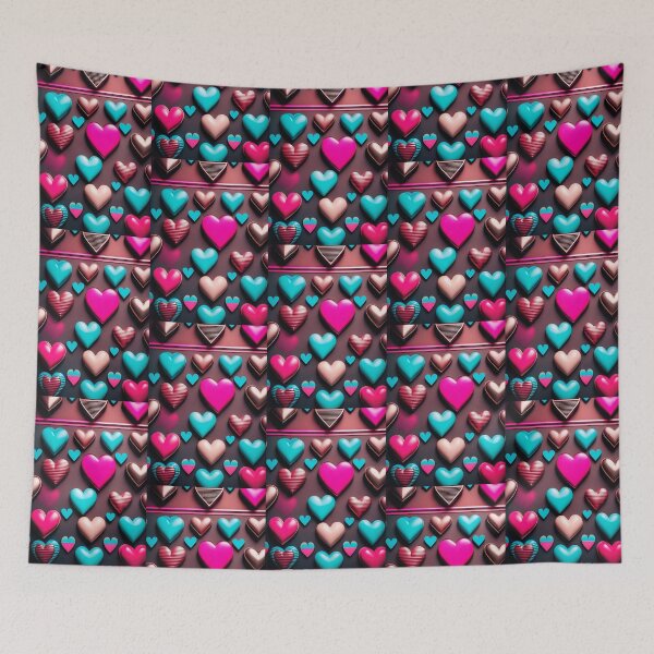 Item preview, 3D Little Love Hearts 80s Retro Chic Amor designed and sold by Kayley  |  QuintaDaColherArtes.