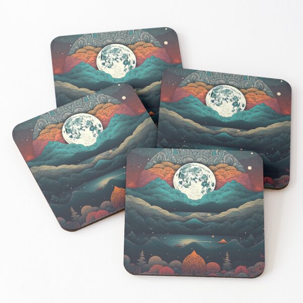 Item preview, Otherworldly Beauty with a Unique Symmetrical Landscape Art Print designed and sold by GiveMeMood.
