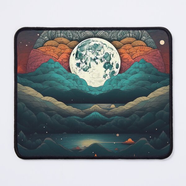 Item preview, Otherworldly Beauty with a Unique Symmetrical Landscape Art Print designed and sold by GiveMeMood.