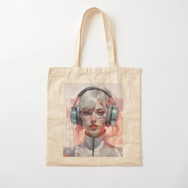 Futuristic Portret of a Women Cotton Tote Bag