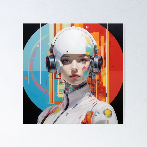 Futuristic Portret of a Women Poster