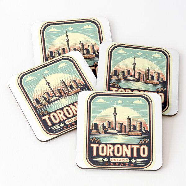 Item preview, Toronto Skyline Glow - Retro Cityscape at Sunrise designed and sold by YegMark.