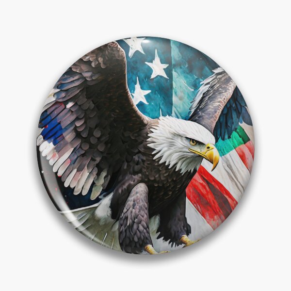 Item preview, Eagle with outstretched wings against the backdrop of the USA flag designed and sold by SebSun.