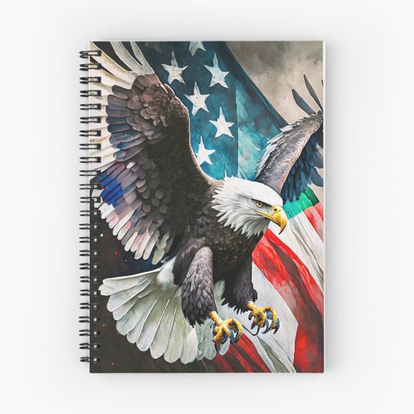 Item preview, Eagle with outstretched wings against the backdrop of the USA flag designed and sold by SebSun.